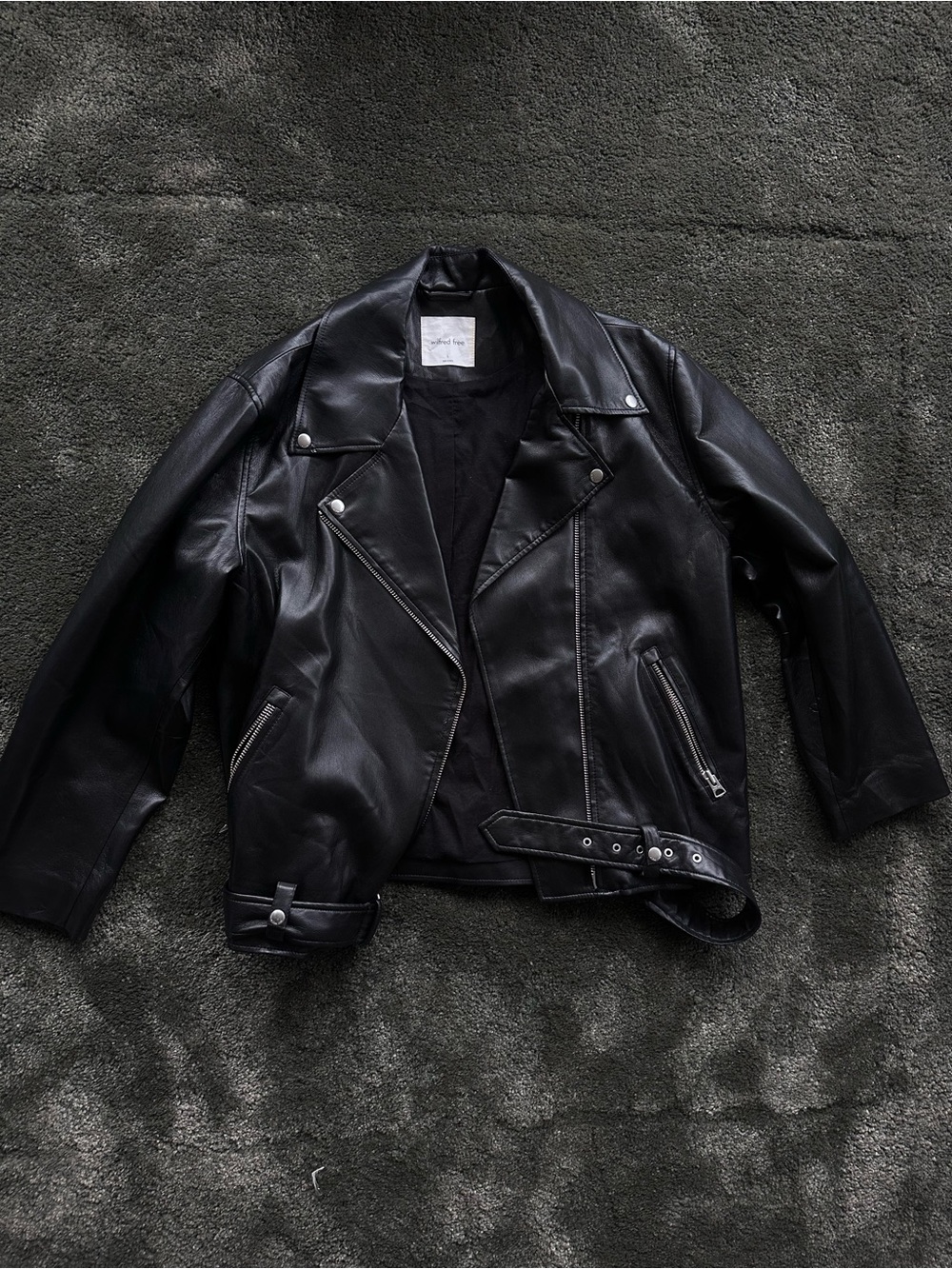 Wilfred Black Leather Biker Jacket - Women